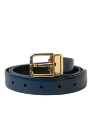 Dolce & Gabbana Elegant Blue Calf Leather Belt