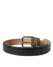 Dolce & Gabbana Elegant Black Calf Leather Belt