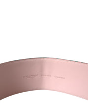 Dolce & Gabbana Multicolor Floral Jacquard Lurex Gold Buckle Belt