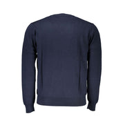 Harmont & Blaine V-Neck Embroidered Blue Sweater