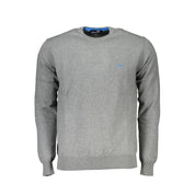 Harmont & Blaine Chic Gray Crew Neck Cotton Blend Sweater