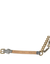 Dolce & Gabbana Blue Braided Gold Brass Chain Waist Belt