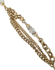 Dolce & Gabbana Blue Braided Gold Brass Chain Waist Belt