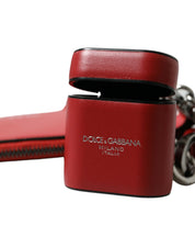 Dolce & Gabbana Elegant Red Leather Airpods Case