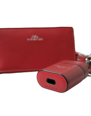 Dolce & Gabbana Elegant Red Leather Airpods Case