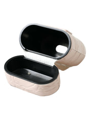 Dolce & Gabbana Light Pink Calf Leather Metal Logo Plaque Airpods Case