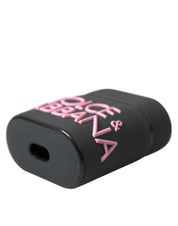 Dolce & Gabbana Black Pink Silicone Embossed Logo Airpods Case