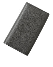 Dolce & Gabbana Chic Gray Leather Trifold Key Holder