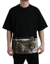 Dolce & Gabbana Elegant Leopard Print Crew Neck Tee