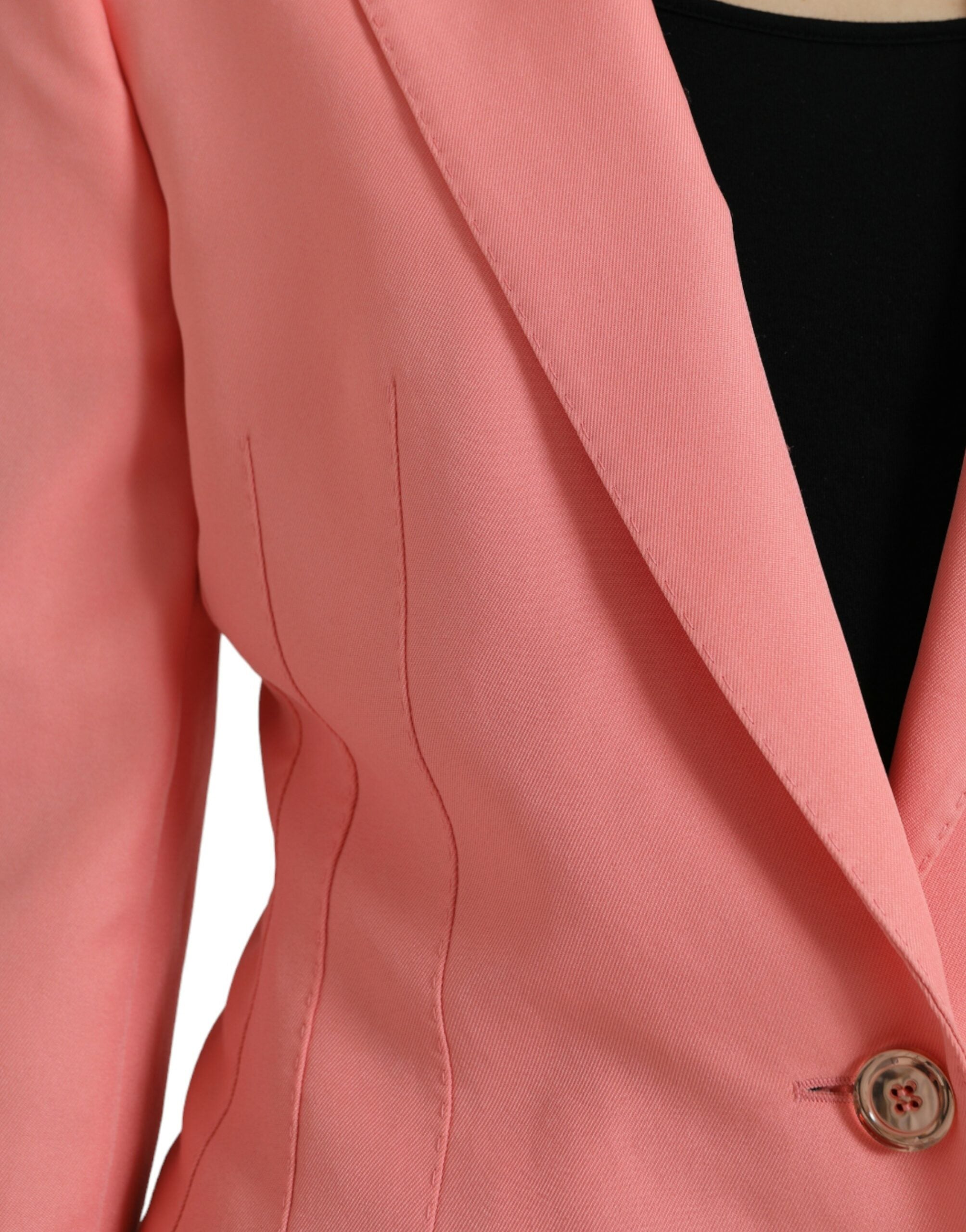 Dolce & Gabbana Pink Polyester Single Breasted Blazer Jacket