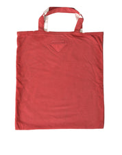 Prada Red Jersey Fabric Logo Shoulder Shopping Tote Bag