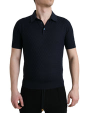 Dolce & Gabbana Dark Blue Collared Short Sleeve Polo T-shirt