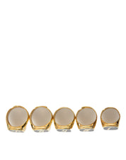 Dolce & Gabbana Gold Brass ROYAL Enamel Set of 5 Ring