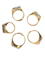 Dolce & Gabbana Gold Brass ROYAL Enamel Set of 5 Ring