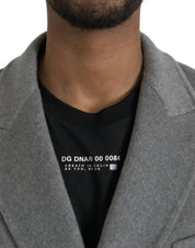 Dolce & Gabbana Gray Double Trench Coat Cashmere Jacket