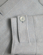 Dolce & Gabbana Light Blue Wool Button Trench Coat Jacket