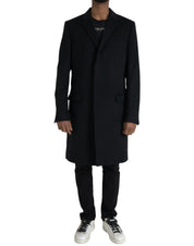 Dolce & Gabbana Black Wool Cashmere Trench Coat Jacket