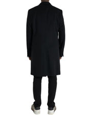 Dolce & Gabbana Black Wool Cashmere Trench Coat Jacket