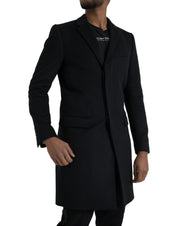 Dolce & Gabbana Black Single Breasted Trench Coat Jacket