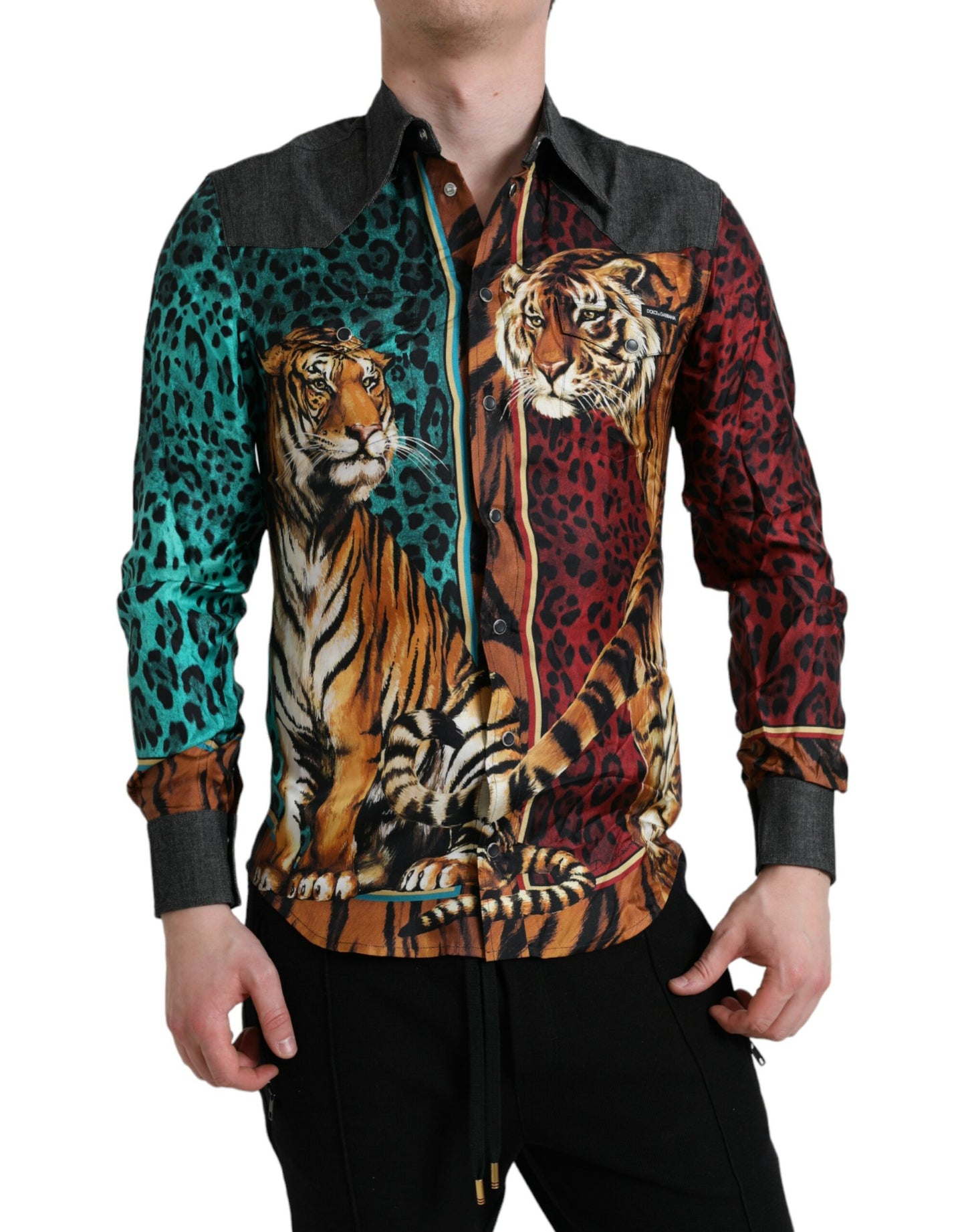 Multicolor Tiger Button Down Casual Shirt