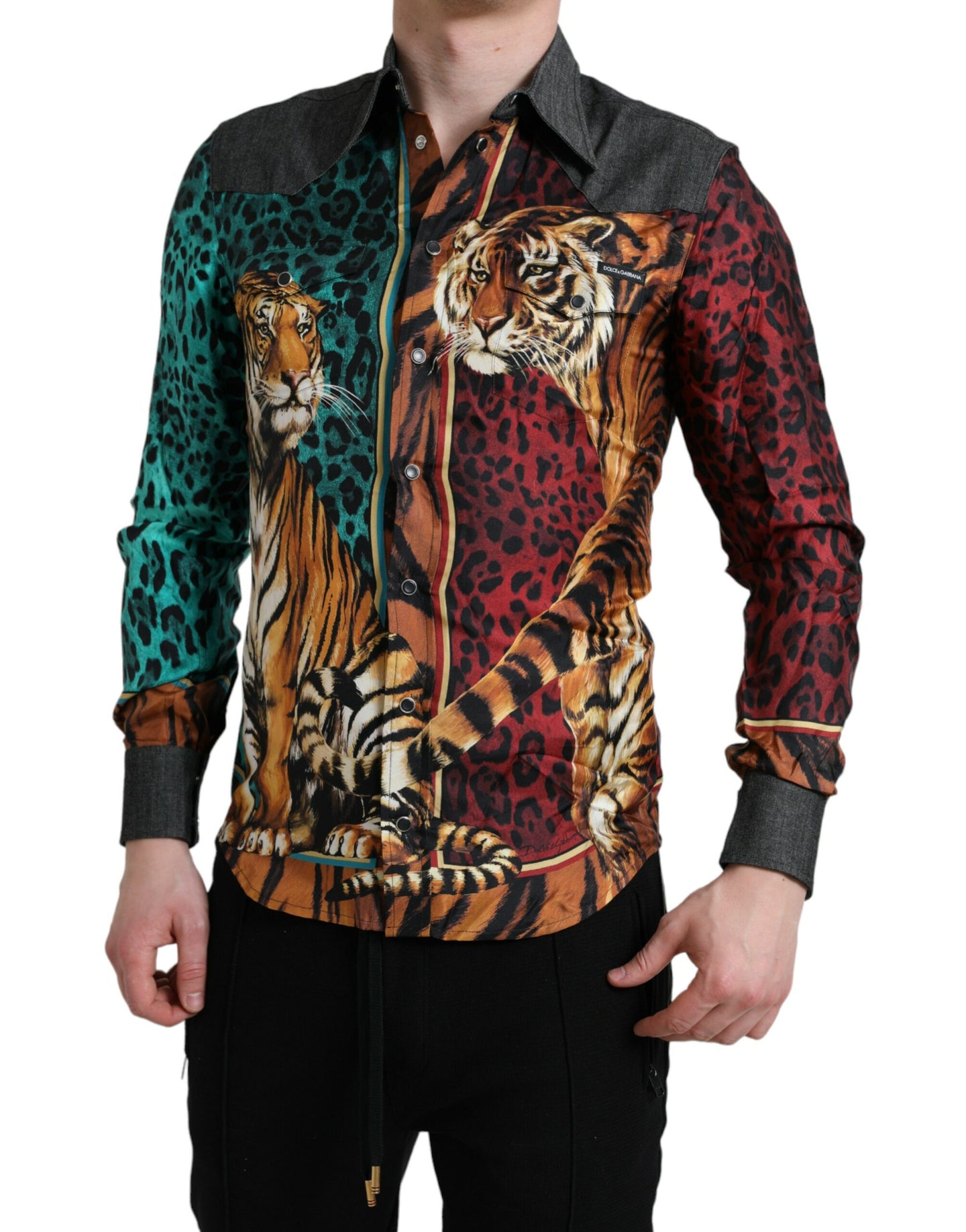 Multicolor Tiger Button Down Casual Shirt