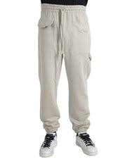 Dolce & Gabbana Off White Viscose Cargo Jogger Sweatpants Pants