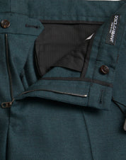 Dolce & Gabbana Green Wool Skinny Slim Dress Pants