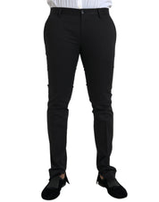 Dolce & Gabbana Black Cotton Stretch Skinny Dress Pants