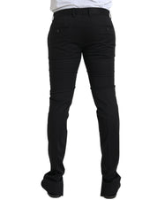 Dolce & Gabbana Black Cotton Stretch Skinny Dress Pants