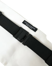 Dolce & Gabbana White Men Wide Waist Silk Belt Cummerbund