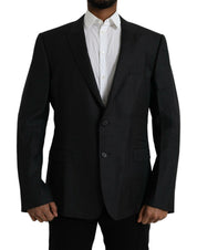 Dolce & Gabbana Black Wool MARTINI Single Breasted Coat Blazer