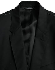 Dolce & Gabbana Black Wool MARTINI Single Breasted Blazer