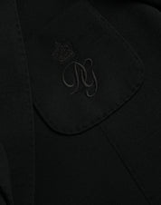 Dolce & Gabbana Black Wool Notch Single Breasted Coat Blazer