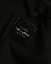 Dolce & Gabbana Black Wool Notch Single Breasted Coat Blazer