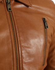 Dolce & Gabbana Brown Lamb Leather Full Zip Blouson Jacket