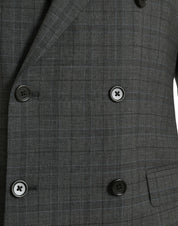 Dolce & Gabbana Gray Plaid Wool MARTINI Formal 2 Piece Suit