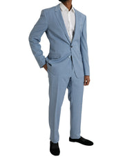 Dolce & Gabbana Light Blue Polyester MARTINI Formal 2 Piece Suit