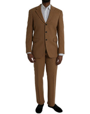 Prada Brown Cashmere 2 Piece Single Breasted Suit