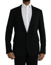 Dolce & Gabbana Black Wool Single Breasted Coat Blazer