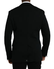 Dolce & Gabbana Black Wool Single Breasted Coat Blazer