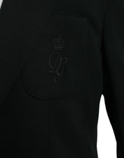 Dolce & Gabbana Black Wool Single Breasted Coat Blazer