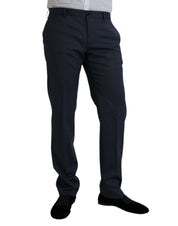 Dolce & Gabbana Blue Wool Slim Fit Dress Formal Pants