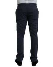 Dolce & Gabbana Blue Wool Slim Fit Dress Formal Pants