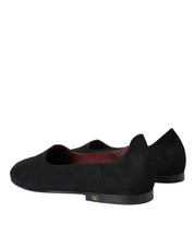 Dolce & Gabbana Black Suede Loafers Formal Dress Slip On Shoes