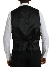 Dolce & Gabbana Black Polyester STAFF Formal 3 Piece Suit