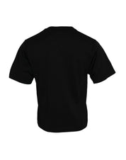 Dolce & Gabbana Black Embellished Cotton Crew Neck T-shirt