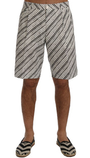 Dolce & Gabbana Elegant Striped Cotton-Linen Shorts