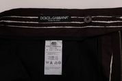 Dolce & Gabbana Bordeaux Striped Cotton Knee High Shorts