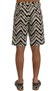 Dolce & Gabbana Striped Casual Knee-High Shorts