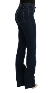 Costume National Blue Cotton Bootcut Flared Jeans